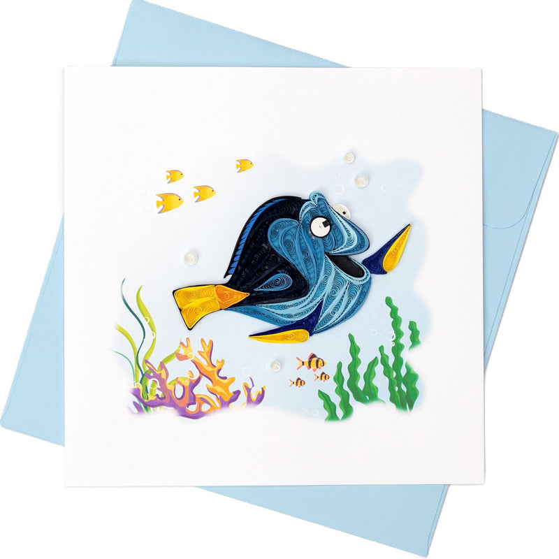 Quilled Blue Fish Greeting Card (15x15cm)