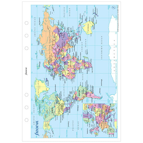 Filofax A5 World Map Refill