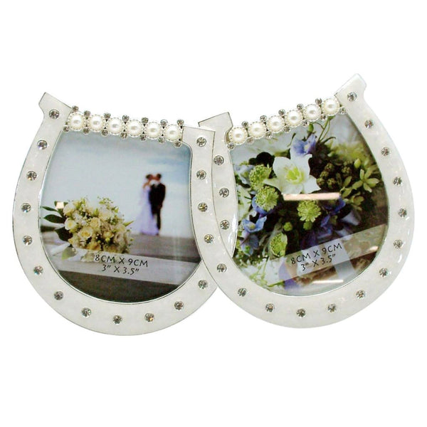 Twin Horseshoe Wedding Frame (8x9cm)