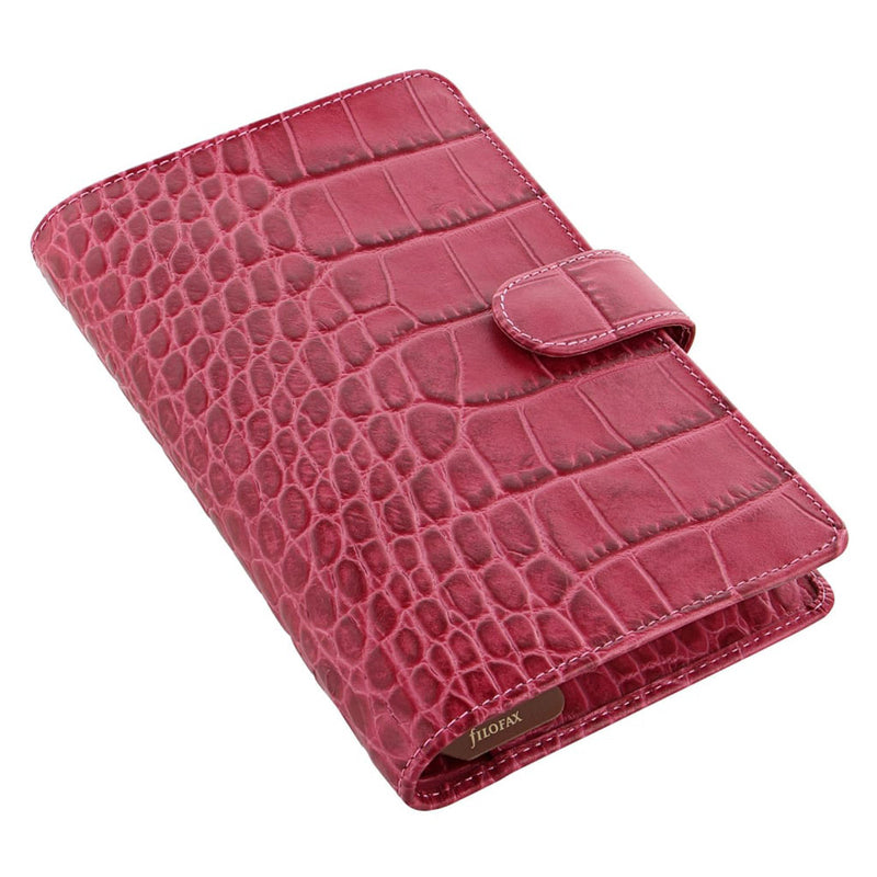 Filofax Personal Compact Classic Croc Organiser (Fuchsia)