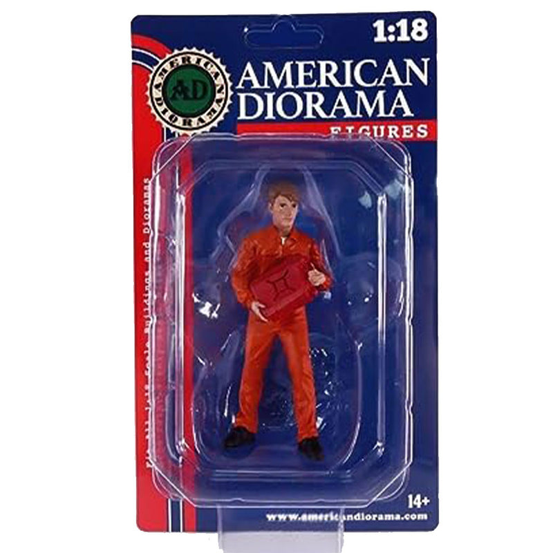  Figura de mecánico en uniforme escala 1:18 (naranja)