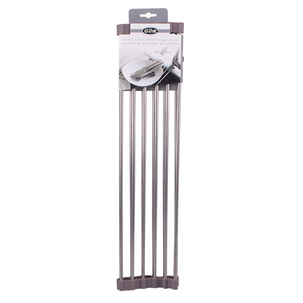 D.Line Over Sink Roll-Up Draining Rack 48x24cm (Grey)