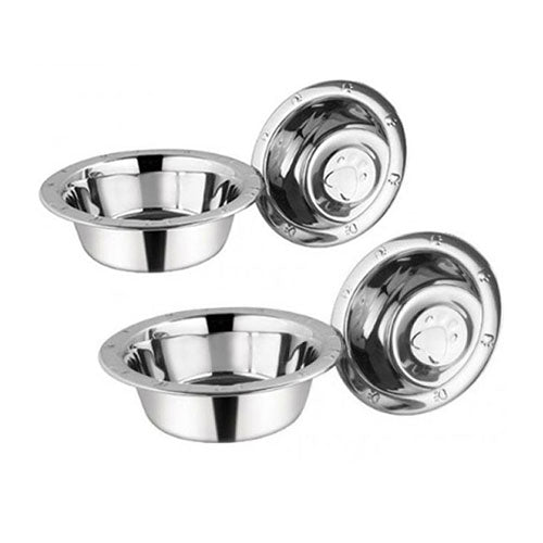 Stainless Steel Paw Print Dog Bowl