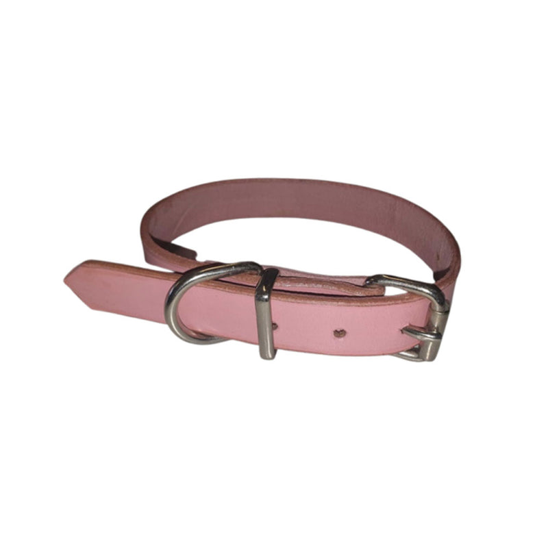 Collar de cuero (rosa)