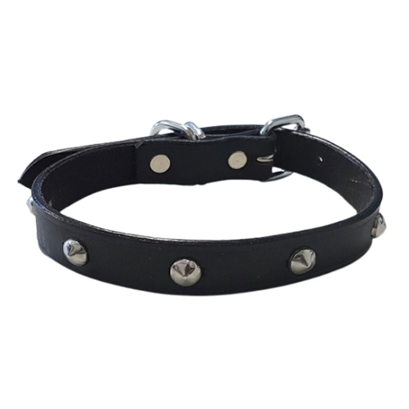 Collar in pelle per borchie (nero)