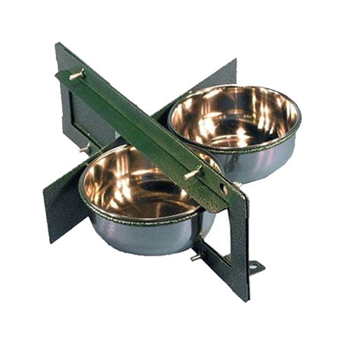 Bird Aviary Metal Revolving Feeder with 2 Cups