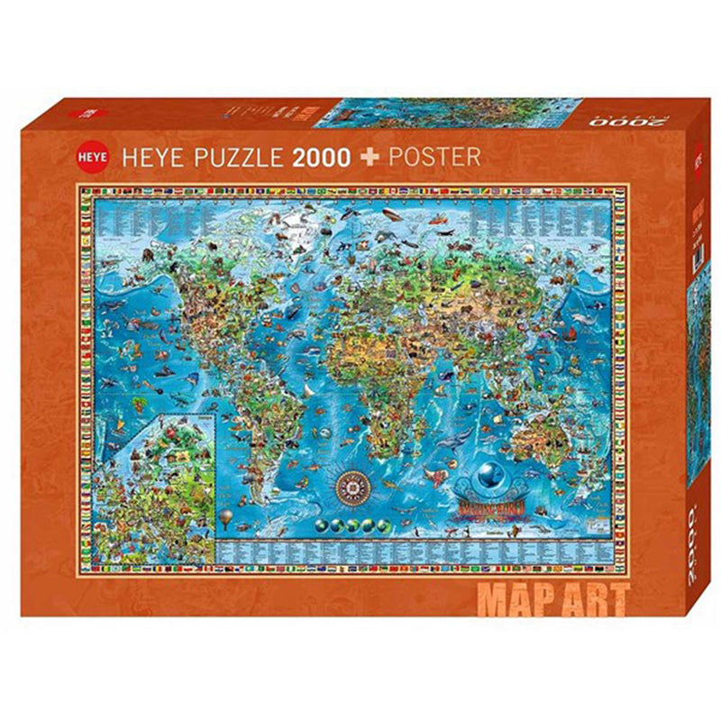  Rompecabezas de arte de mapa Heye 2000 piezas