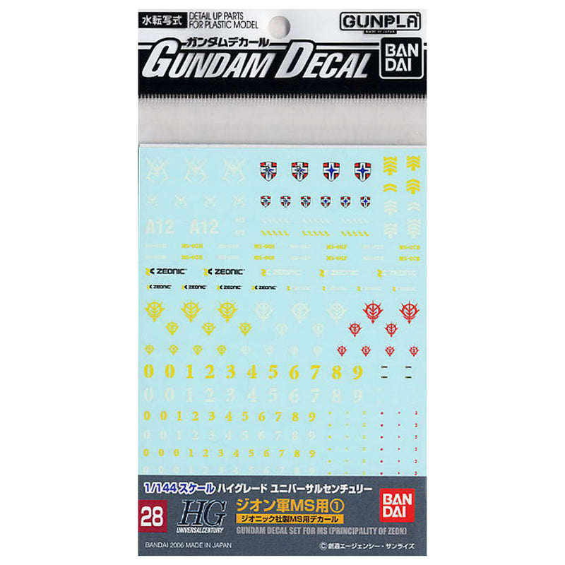 Decal di Gundam Hguc Multiuse Zeon