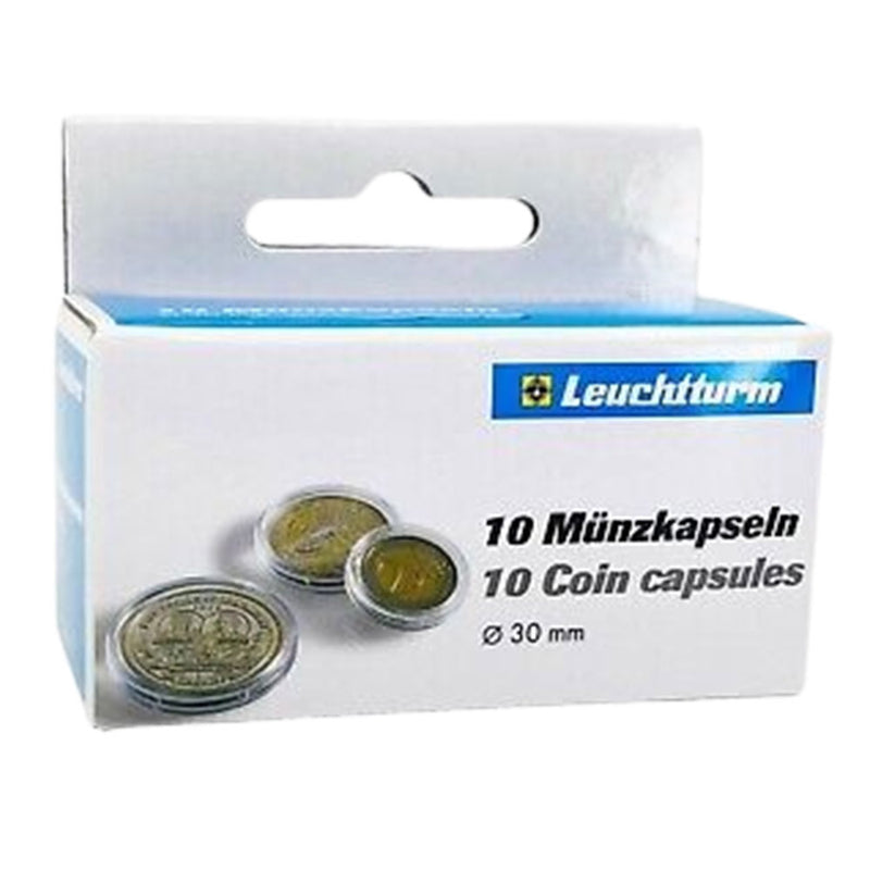 Capsules de monnaie Leuchtturm 10pk (de la taille 30-39)