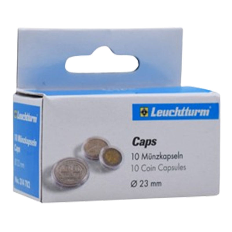 Cápsulas de monedas Leuchtturm 10pk (del tamaño 20-29)