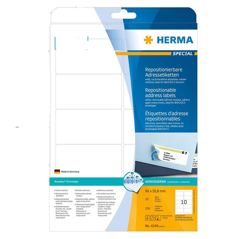 Herma Adhesive Address Labels A4 25pc (White)