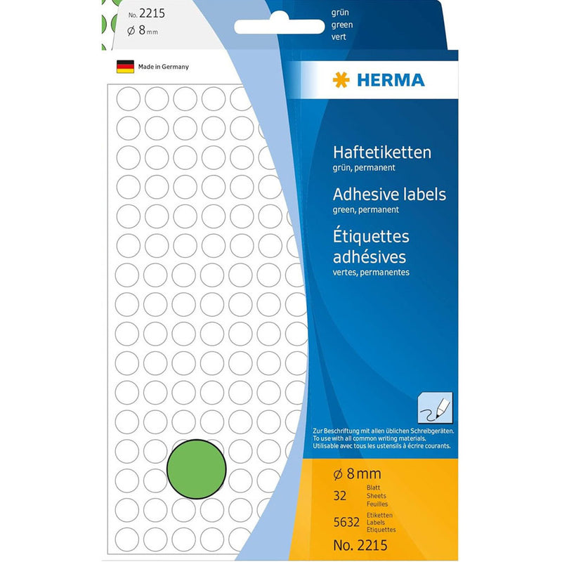 Herma Coloured Adhesive Dot Labels (Green)