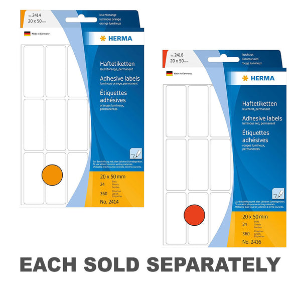 Herma Multi-Purpose Luminous Colored Labels (20x50mm)