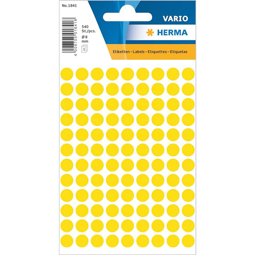 Herma Round Sticker Labels (Yellow)