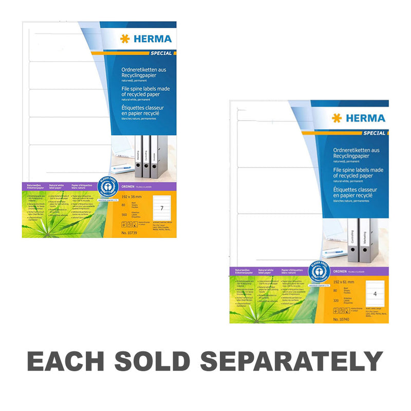 Herma Recylced Paper File Spine Labels A4 80pc