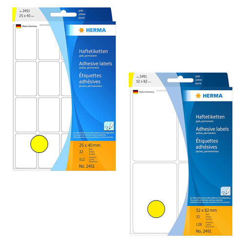 Herma Multi-Purpose Colored Labels (Yellow)