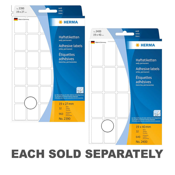 Herma Multi-Purpose Adhesive Labels 19mm (White)
