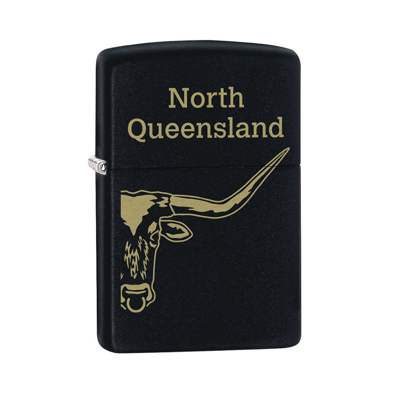 Zippo Longhorn Black Matte Windproof Lighter