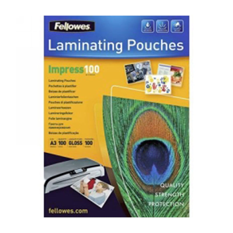 Fellowes A3 Gloss Laminating Poches 100pcs