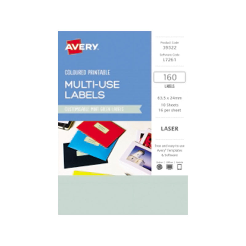 Étiquette laser rectangulaire Avery 160pcs (64x24 mm)