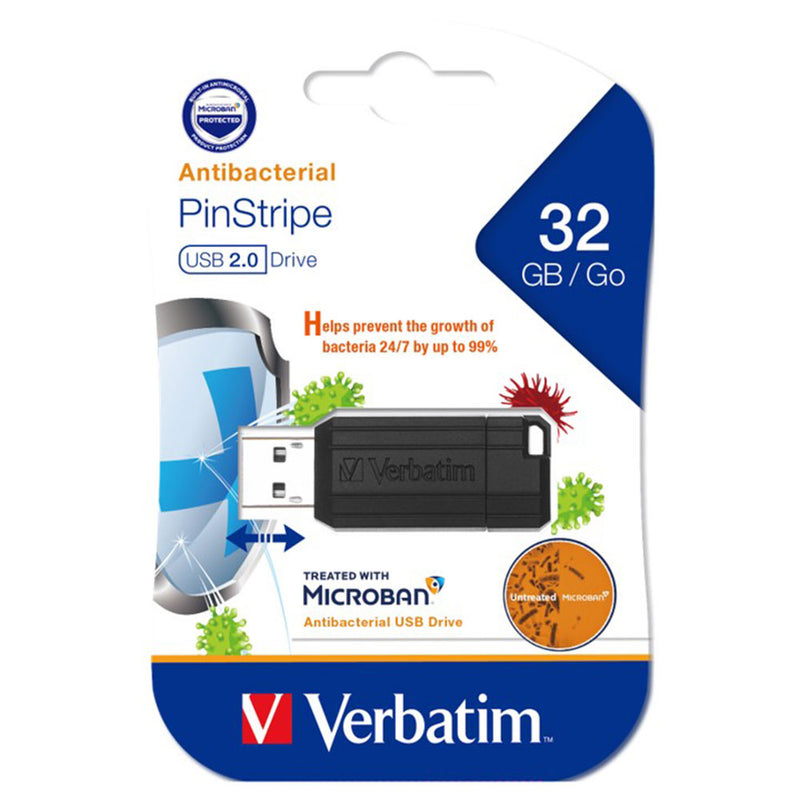 Store verbatim n GO Microban 2.0 USB Drive (noir)