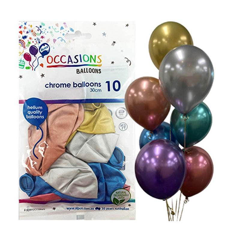 Ballons Alpen Chrome 30 cm (paquet de 10)