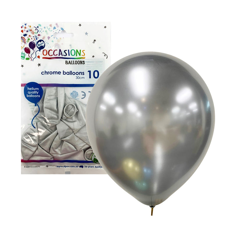 Alpen Chrome globos 30 cm (paquete de 10)