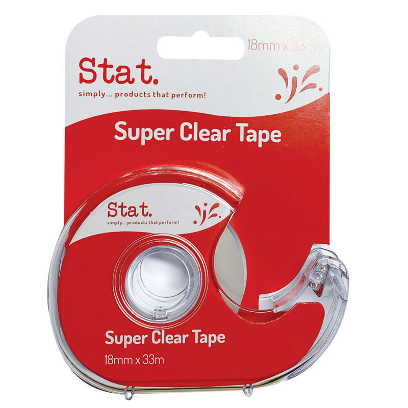 Stat Super Clear Tape in Dispenser (18mmx33m)