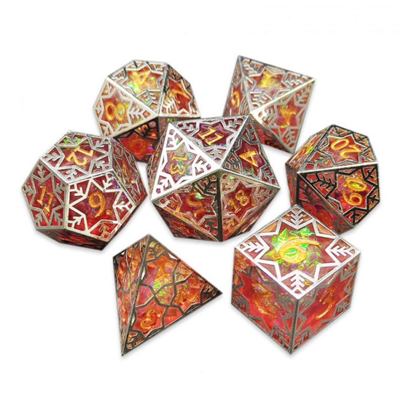  Juego de 7 dados Tesseract dorado afilado