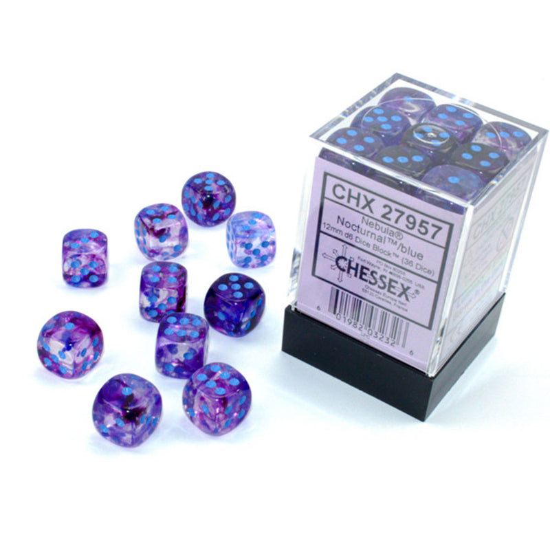 Nébuleuse Chessex 12 mm D6 Bloc de dés lumineux