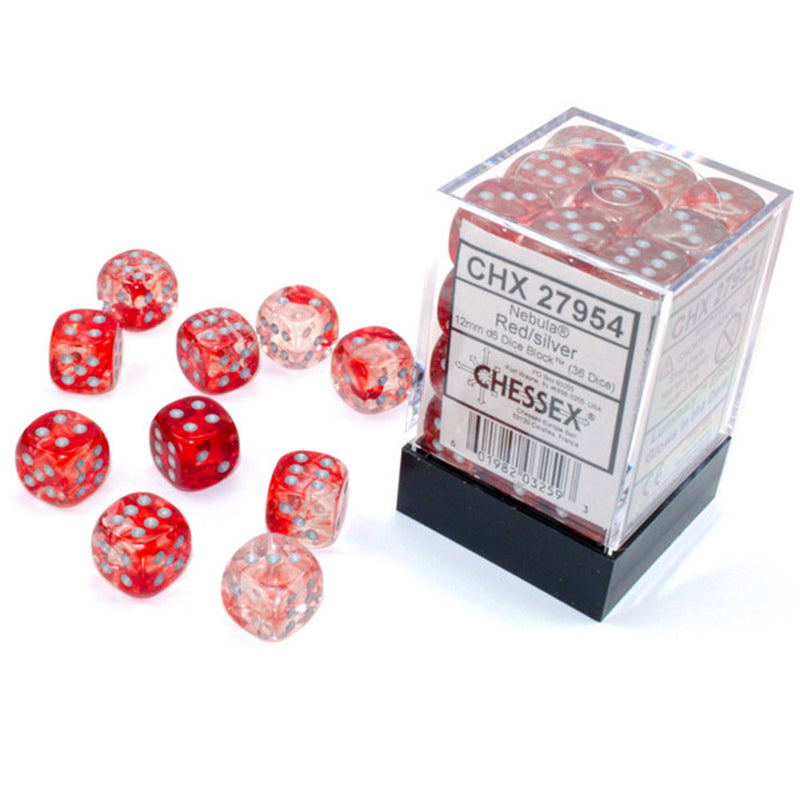  Bloque de dados luminosos D6 de 12 mm Nebula Chessex