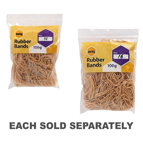 Marbig Rubber Bands Bag 100g