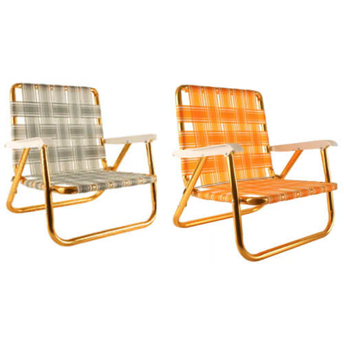 Retro Picnic Chair with Gold Frame (56x56.5x49cm)