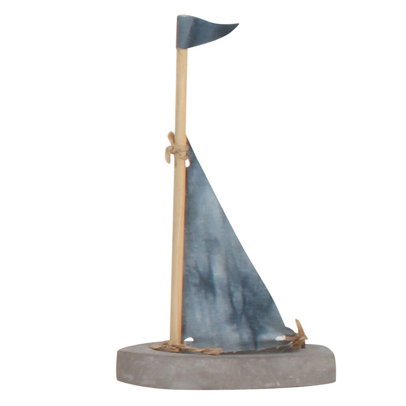 Escape Small Concrete and Tie Dye Sailing Boat (10x4x17cm)