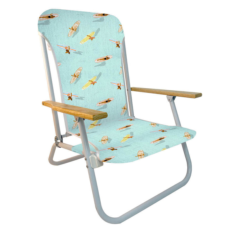 Chaise de plage avec accoudoirs en bois (74x68x60cm)