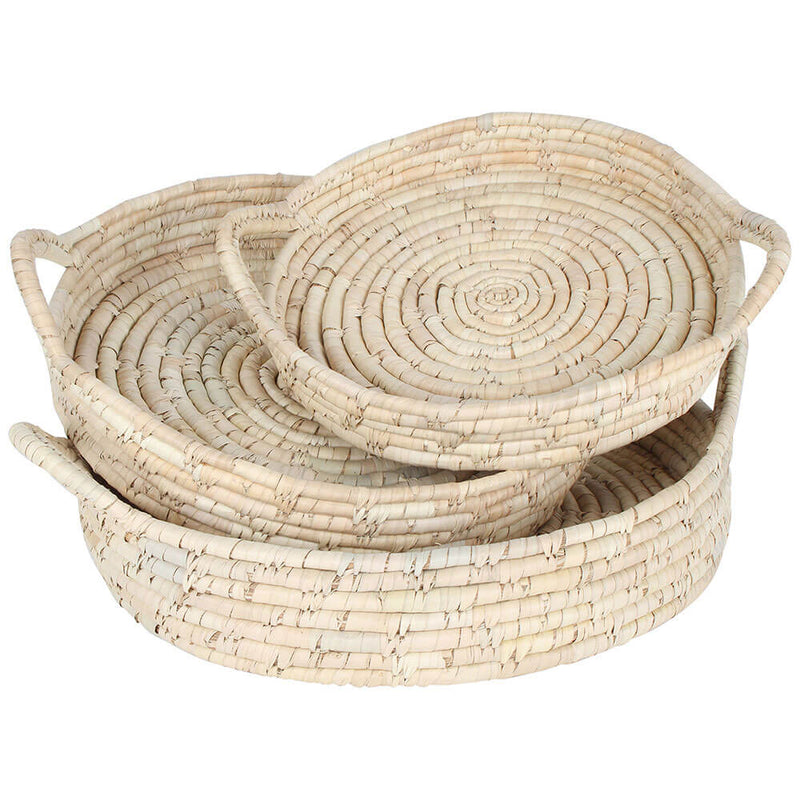 Cottesloe Round Tray Kans Grass Set of 3 (Large 45x8cm)