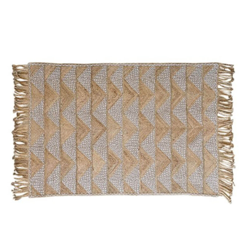 Tapis tressé en coton jute Laaj