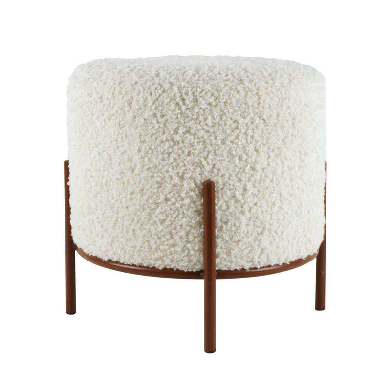 Tabouret June Faux Sherpa Dusty (41x38x38cm)