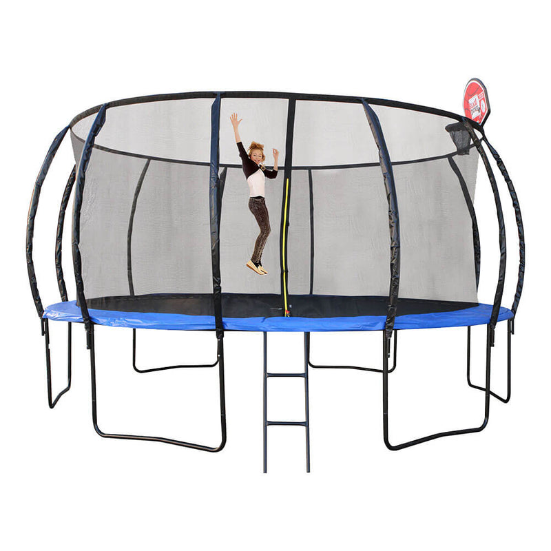 Trampoline avec sac à chaussures échelle et panier de basket-ball