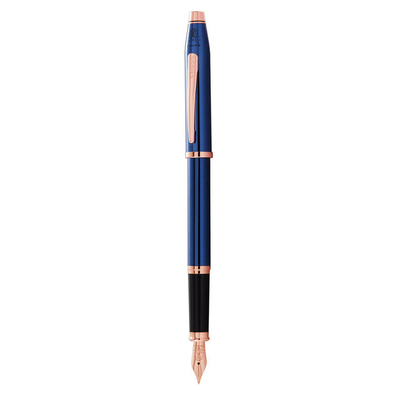 Stylo plume Century ll bleu translucide et or rose