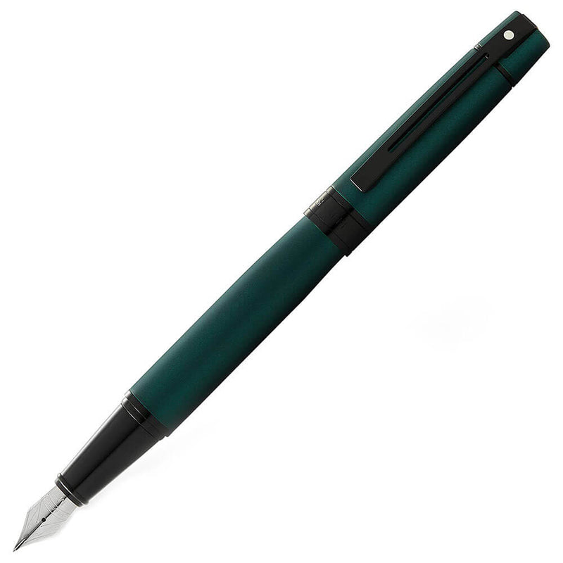  Pluma estilográfica Sheaffer 300 con ribete negro (verde mate)