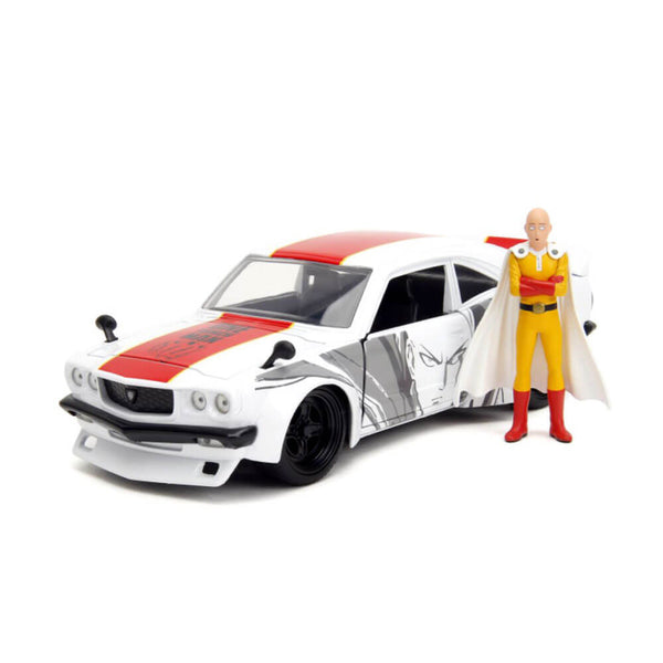 One Punch Man 1974 Mazda RX-3 with Saitama 1:24 Scale Set