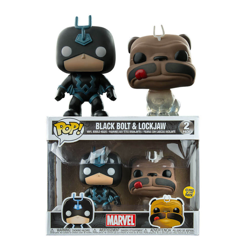 Inhumans Black Bolt Glow & Lockjaw Phasing US Pop! 2 Pk