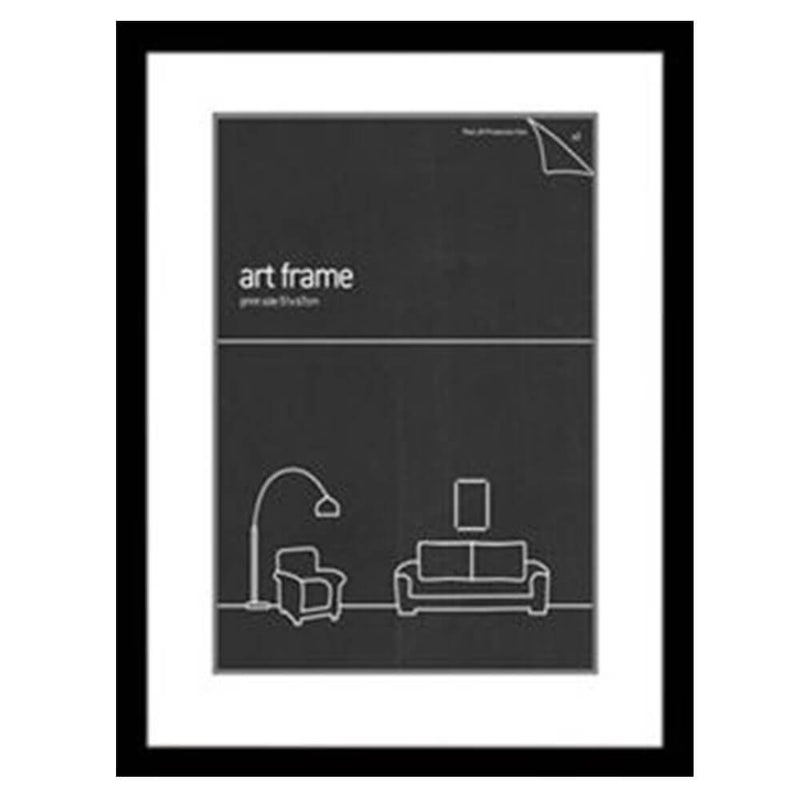 Frame decorativo a impatto con tappetino doppio (nero)