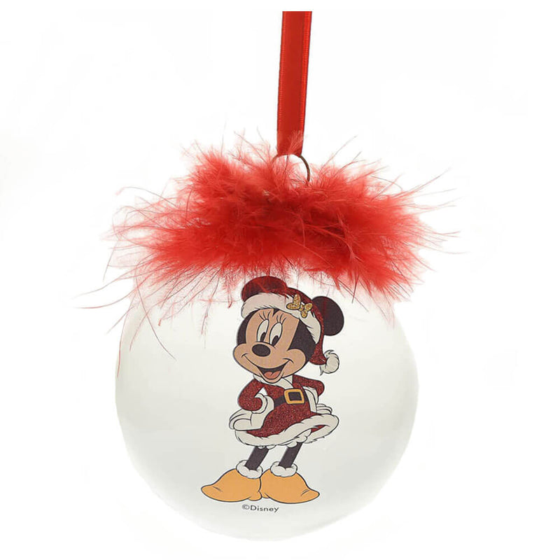 Disney Christmas Feather Glass Bauble