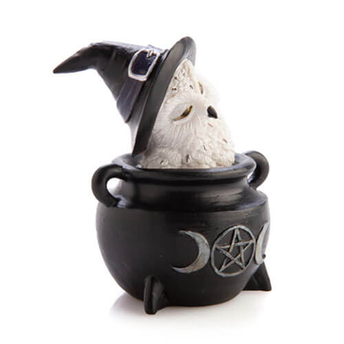 Snowy Owl Cauldron Figurine