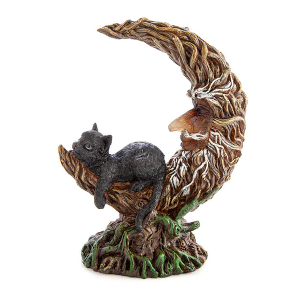 Black Cat Crescent Moon Tree LED Light