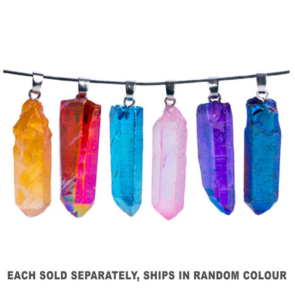 Gemstone Aura Crystal Point Pendant