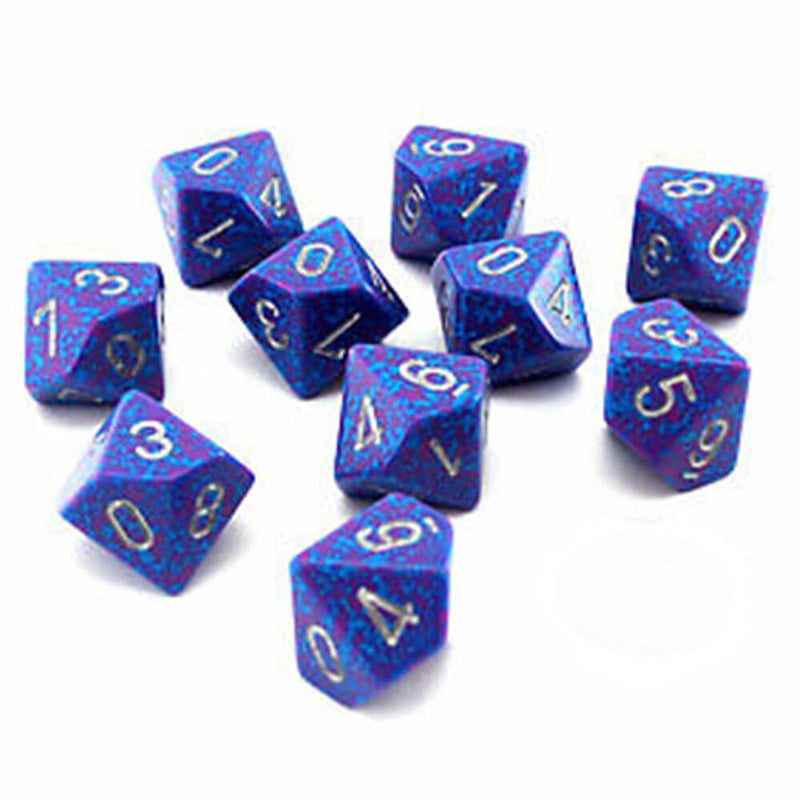 Jeu Chessex D10 polyédrique 10 matrices mouchetées