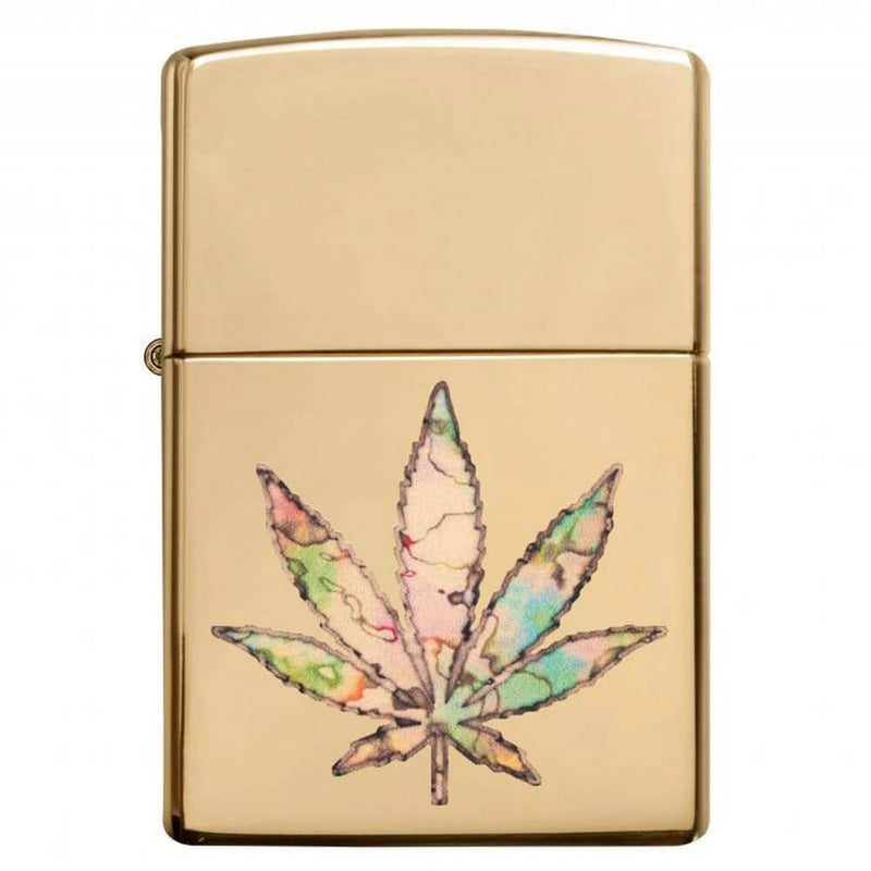 Zippo Cannabis High Polish Brass Lighter